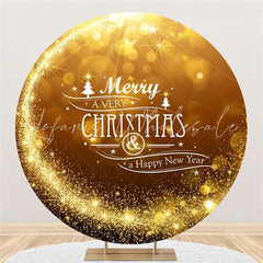 Lofaris Gold Bokeh Glitter Round Chrismas And New Year Backdrop