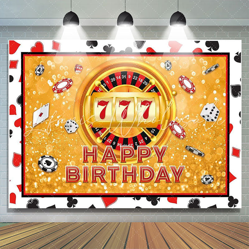 Lofaris Gold Bokeh Glittter Coins Jackpot Birthday Backdrop