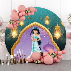 Lofaris Gold Bokeh Light Round Princess Happy Birthday Backdrop