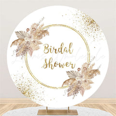 Lofaris Gold Glitter Boho Theme Round Bridal Shower Backdrop