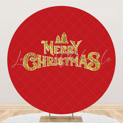 Lofaris Gold Glitter Merry Christmas Red Backdrop For Party