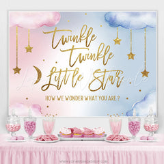 Lofaris Gold Glitter Twinkle Little Star Baby Shower Backdrop