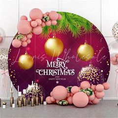 Lofaris Gold Light Glitter Round Chrismas And New Year Backdrop