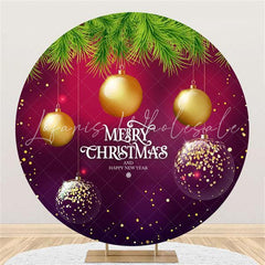 Lofaris Gold Light Glitter Round Chrismas And New Year Backdrop