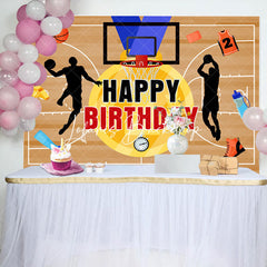 Lofaris Gold Medal Sport Basketball Court Birthday Backdrop