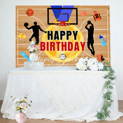 Lofaris Gold Medal Sport Basketball Court Birthday Backdrop