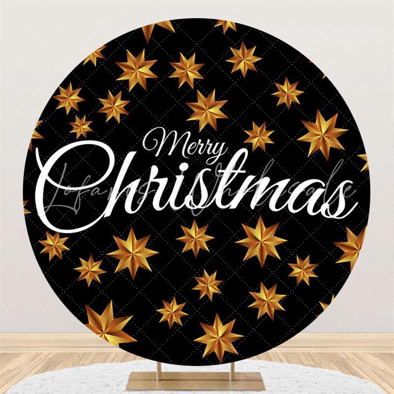 Lofaris Gold Octagonal Star Black Circle Chrismas Backdrop