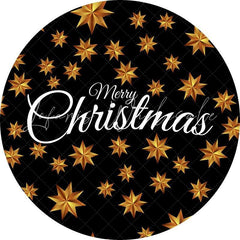 Lofaris Gold Octagonal Star Black Circle Chrismas Backdrop