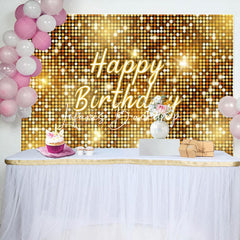 Lofaris Gold Sequins Sparkle Happy Birthday Party Backdrop