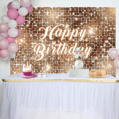 Lofaris Gold Sparkling Sequin Dance Happy Birthday Backdrop