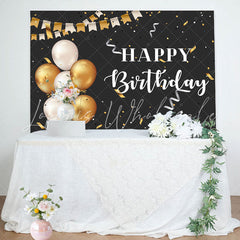 Lofaris Golden And Sliver Ballons Ribbons Birthday Backdrop