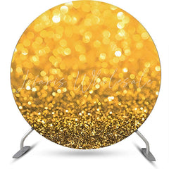 Lofaris Golden Bokeh Glitter Round Birthday Party Backdrop