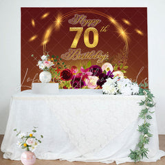 Lofaris Golden Circle Floral Happy 70th Birthday Backdrop