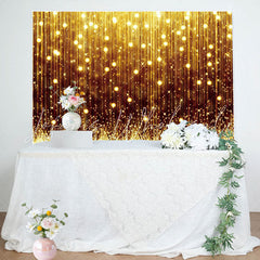 Lofaris Golden Glitter Lines Backdrop for Birthday Party