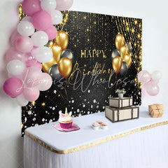 Lofaris Golden Glitter String Balloon Birthday Backdrop