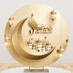 Lofaris Golden Lantern Palace Circle Eid Mubarak Backdrop