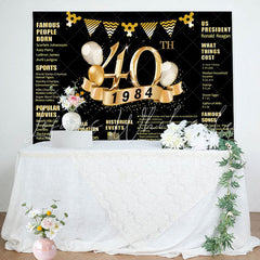 Lofaris Golden legend Balloon Black 40th Birthday Backdrop