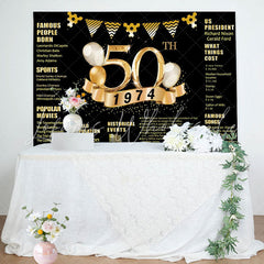 Lofaris Golden legend Balloon Happy 50th Birthday Backdrop