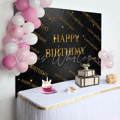 Lofaris Golden Step And Repeat Black Wall Birthday Backdrop