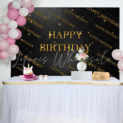 Lofaris Golden Step And Repeat Black Wall Birthday Backdrop