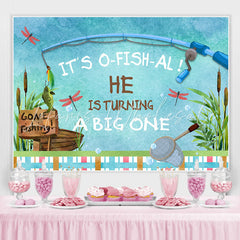 Lofaris Gone Finshing Pool Themed Happy 1St Birthday Backdrop