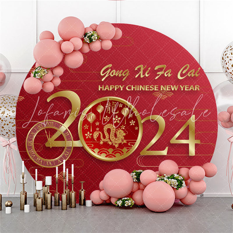 Lofaris Gong Xi Fa Cai 2024 Round Chinese New Year Backdrop