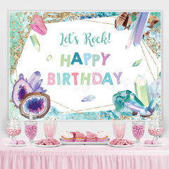 Lofaris Green And Glitter Crystal Above Sea Birthday Backdrop