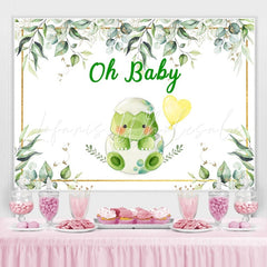 Lofaris Green And Glitter Turtle Themed Baby Shower Backdrop