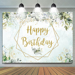 Lofaris Green And Golden Gender Revel Happy Birthday Backdrop