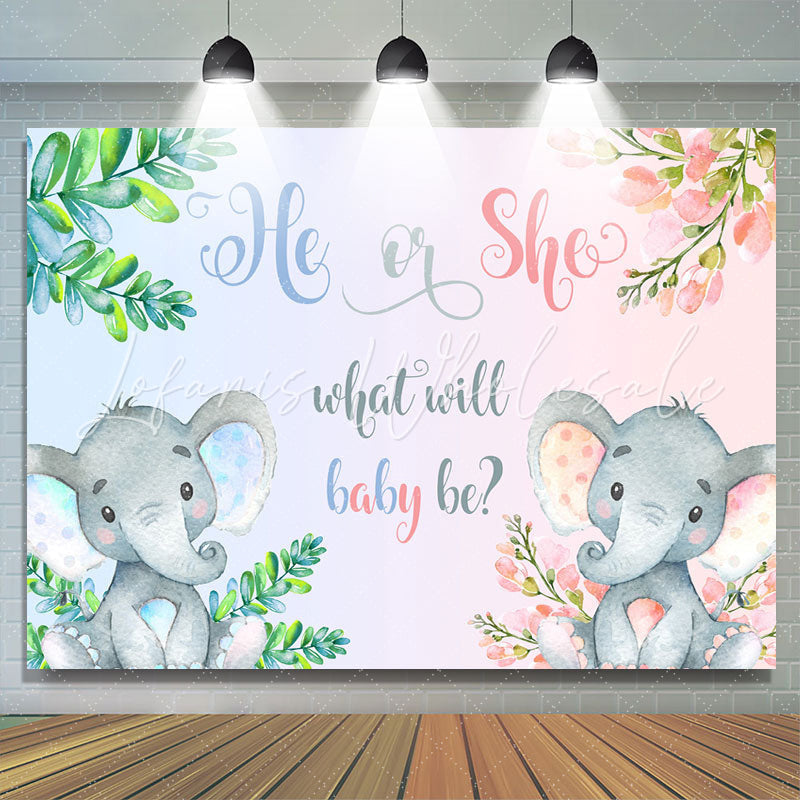 Lofaris Green And Pink Elephant Gender Reveal Baby Shower