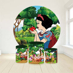 Lofaris Green Forest Princess Apple Round Backdrop Kit For Girl