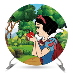 Lofaris Green Forest Princess Apple Round Backdrop Kit For Girl