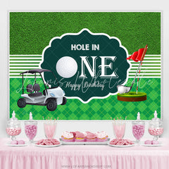 Lofaris Green Golf Course Hole In One Happy Birthday Backdrop