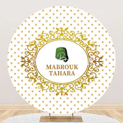 Lofaris Green Hat Mabrouk Tahara White Gold Round Backdrop