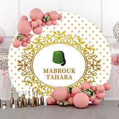 Lofaris Green Hat Mabrouk Tahara White Gold Round Backdrop