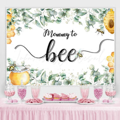 Lofaris Green Leaves Mommy To Bee Theme Baby Shower Backdrop