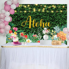 Lofaris Green Leaves Monstera Floral Fruit Birthday Backdrop