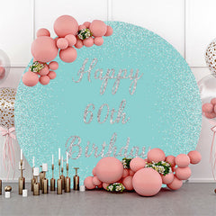 Lofaris Green Silver Glitter Round 60th Birthday Backdrop