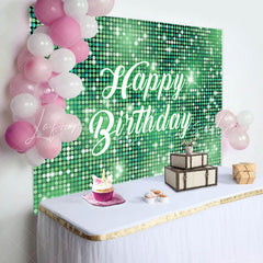 Lofaris Green Sparkling Sequin Dance Happy Birthday Backdrop