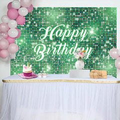 Lofaris Green Sparkling Sequin Dance Happy Birthday Backdrop