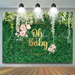 Lofaris Green Spring With Floral Baby Shower Backdrop