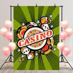 Lofaris Green Stripe Dice Casino Stars Backdrop For Birthday