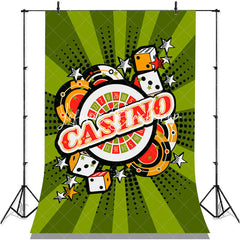 Lofaris Green Stripe Dice Casino Stars Backdrop For Birthday