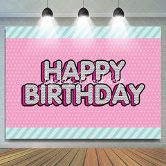 Lofaris Green Stripe Pink Dots Backdrop For Birthday Party