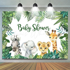 Lofaris Green Tropical Plants and Animal Baby Shower Backdrop