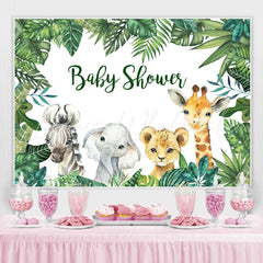 Lofaris Green Tropical Plants and Animal Baby Shower Backdrop