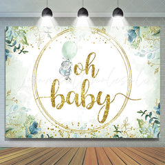 Lofaris Green Watercolor Leaves Animal Baby Shower Backdrop