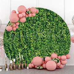 Lofaris Greeny Leaves Custom Circle Wedding Party Backdrop