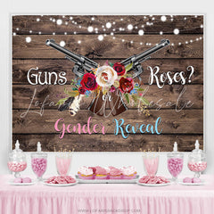 Lofaris Guns Or Roses Wooden Gender Reveal Baby Shower Backdrop