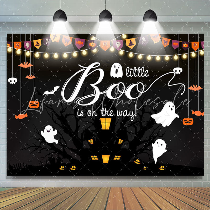 Lofaris Halloween Light A Little Boo Baby Shower Backdrop